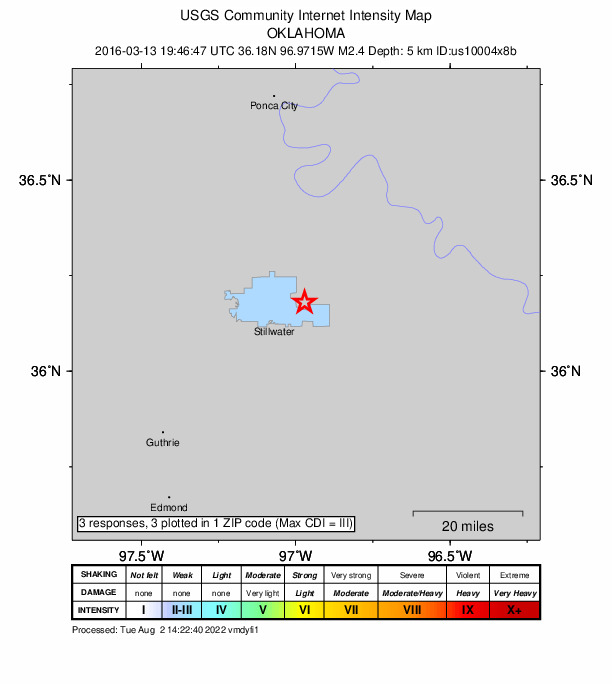 Did You Feel It? map: shaking reported by the public