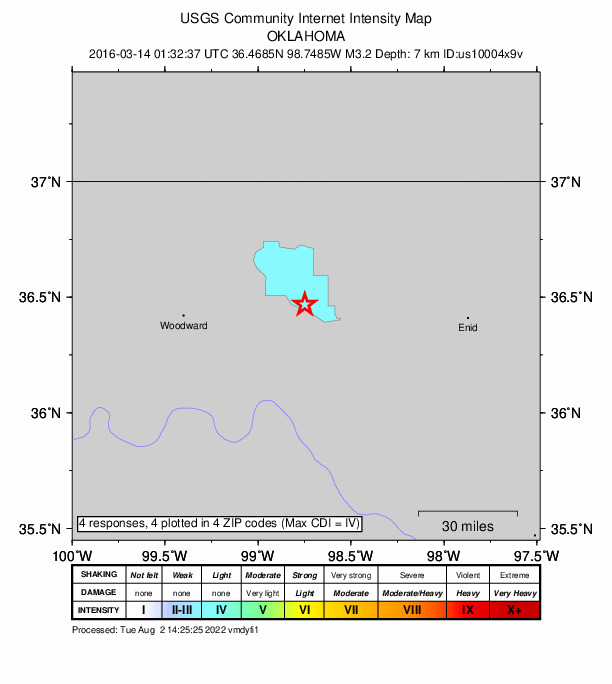 Did You Feel It? map: shaking reported by the public