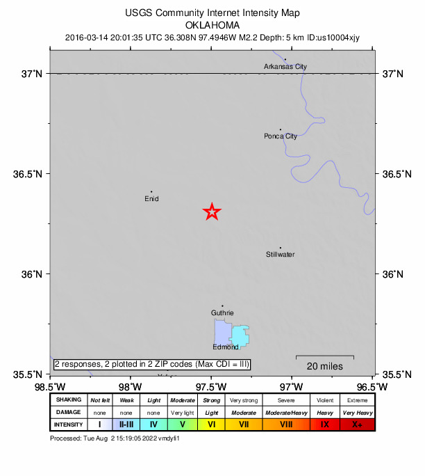 Did You Feel It? map: shaking reported by the public