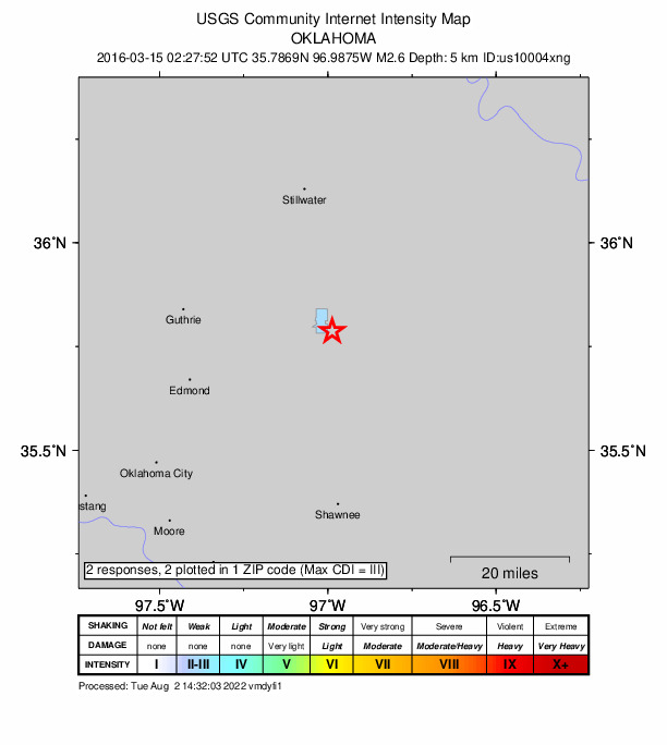 Did You Feel It? map: shaking reported by the public
