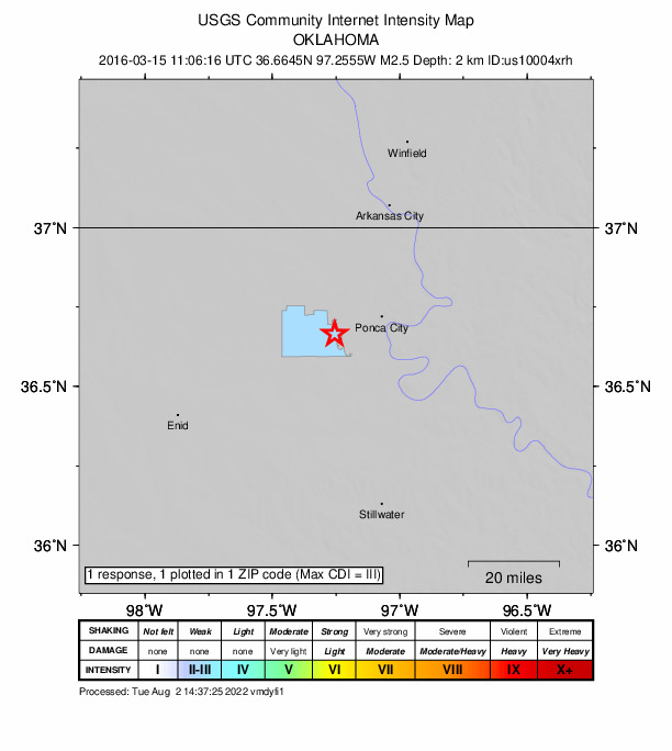 Did You Feel It? map: shaking reported by the public