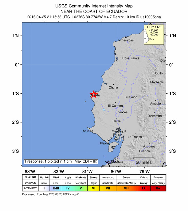 Did You Feel It? map: shaking reported by the public