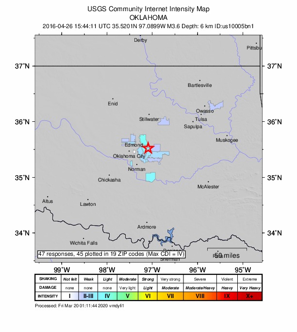 Did You Feel It? map: shaking reported by the public