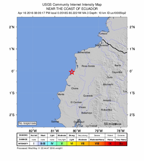 Did You Feel It? map: shaking reported by the public