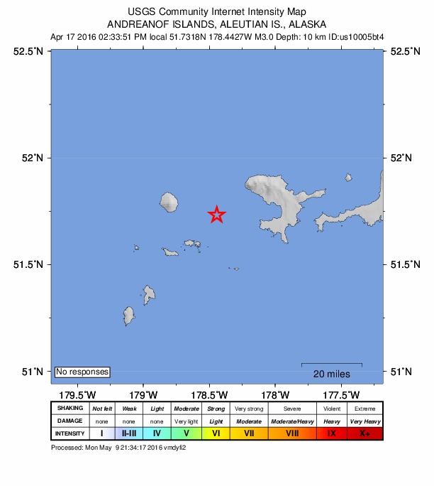 Did You Feel It? map: shaking reported by the public