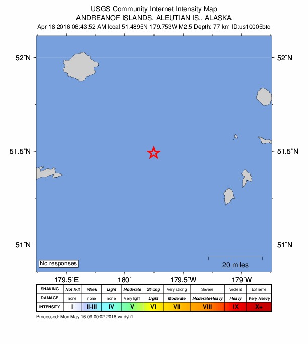 Did You Feel It? map: shaking reported by the public
