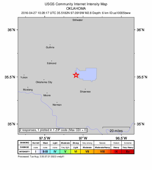 Did You Feel It? map: shaking reported by the public