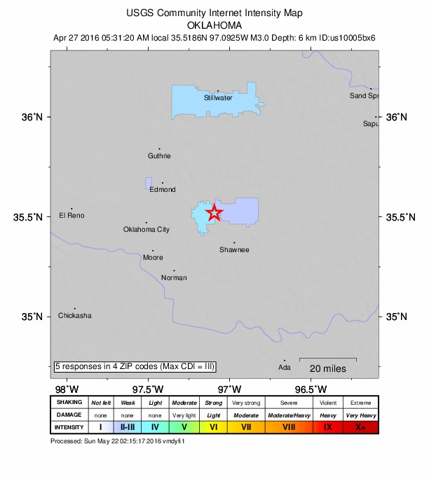 Did You Feel It? map: shaking reported by the public