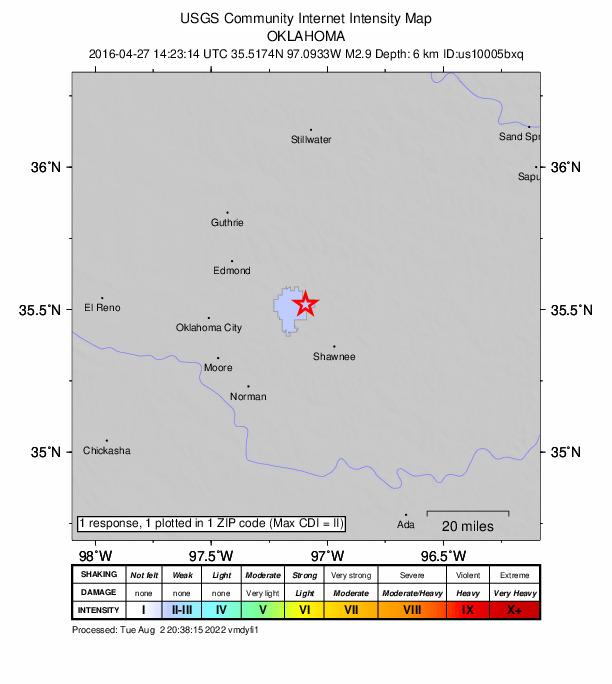 Did You Feel It? map: shaking reported by the public