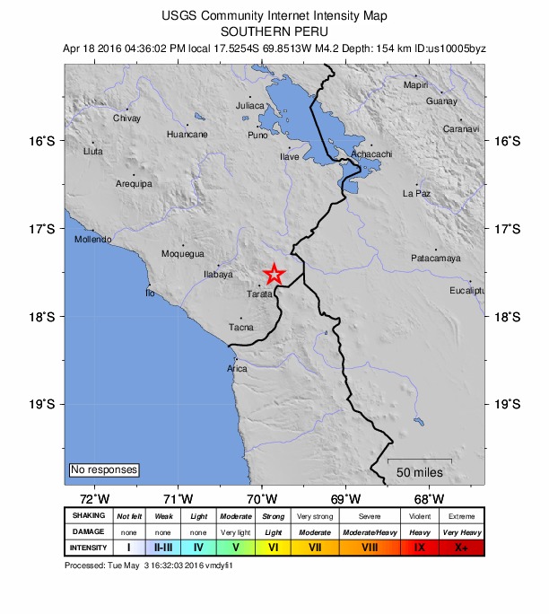Did You Feel It? map: shaking reported by the public