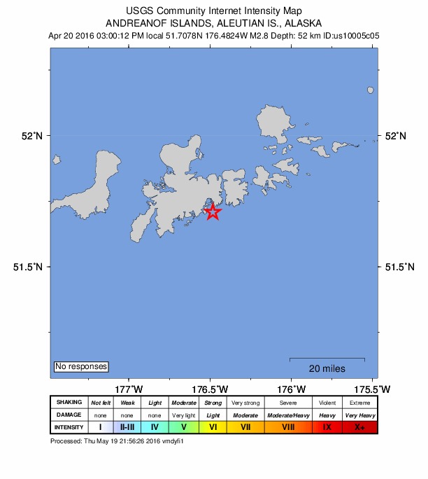 Did You Feel It? map: shaking reported by the public