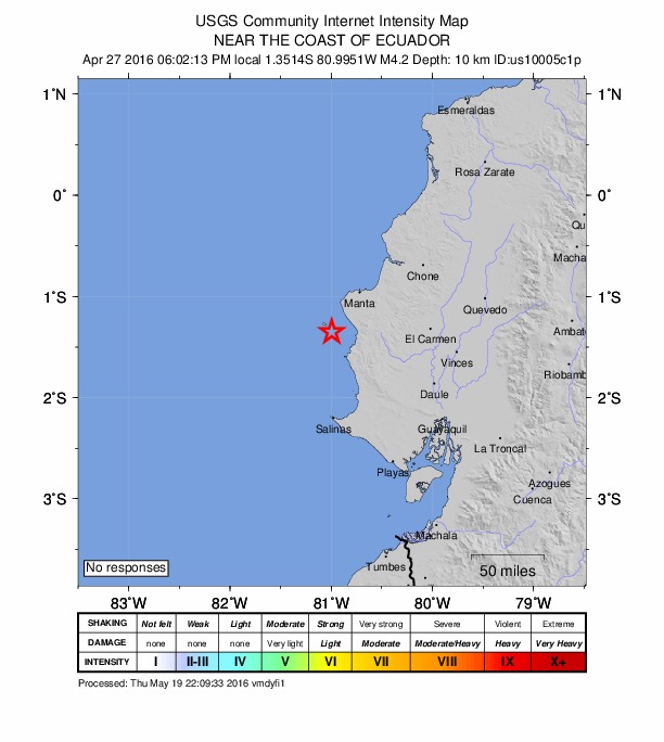 Did You Feel It? map: shaking reported by the public