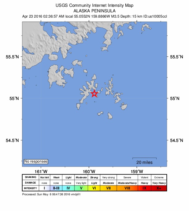 Did You Feel It? map: shaking reported by the public