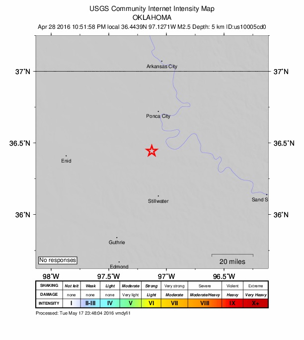 Did You Feel It? map: shaking reported by the public
