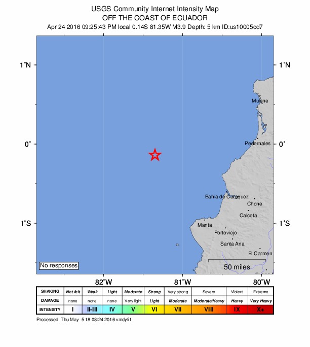 Did You Feel It? map: shaking reported by the public