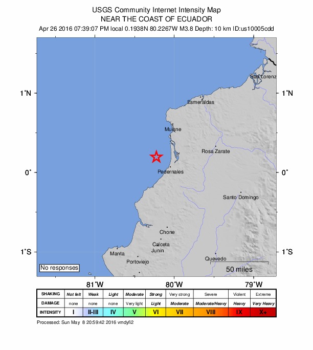 Did You Feel It? map: shaking reported by the public