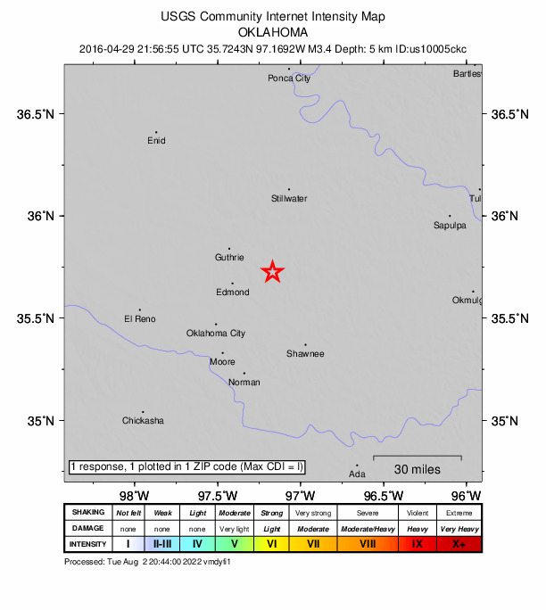 Did You Feel It? map: shaking reported by the public