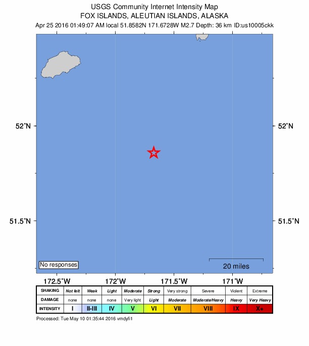 Did You Feel It? map: shaking reported by the public