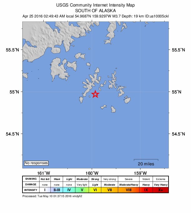 Did You Feel It? map: shaking reported by the public