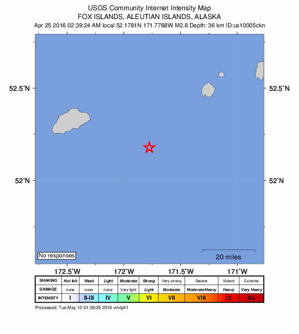 Did You Feel It? map: shaking reported by the public