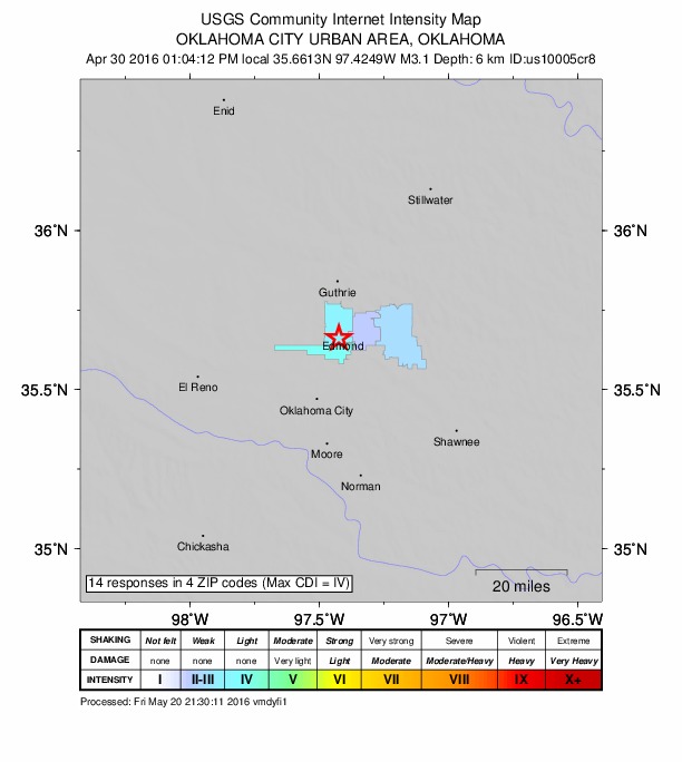 Did You Feel It? map: shaking reported by the public