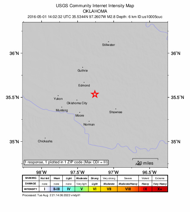 Did You Feel It? map: shaking reported by the public