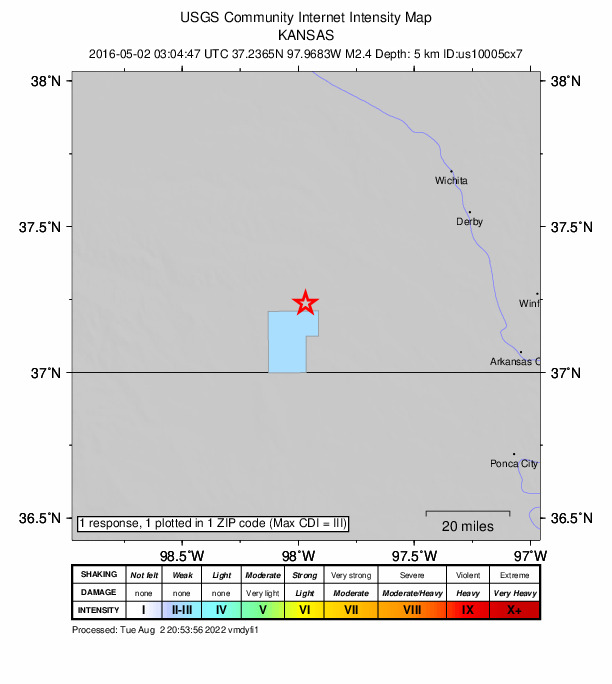 Did You Feel It? map: shaking reported by the public