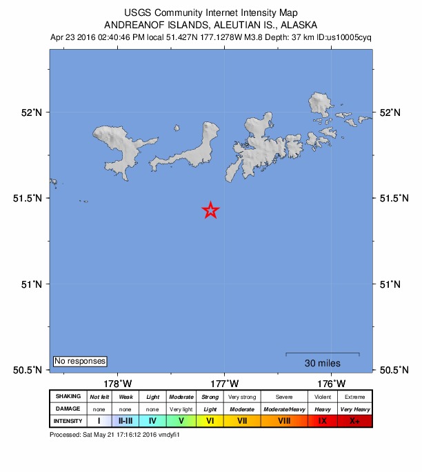 Did You Feel It? map: shaking reported by the public