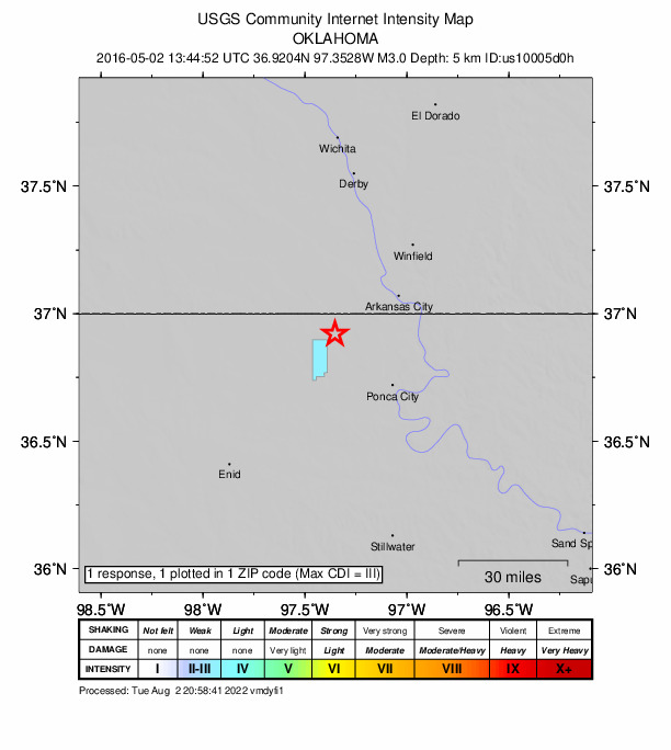 Did You Feel It? map: shaking reported by the public