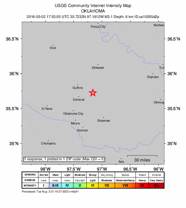 Did You Feel It? map: shaking reported by the public