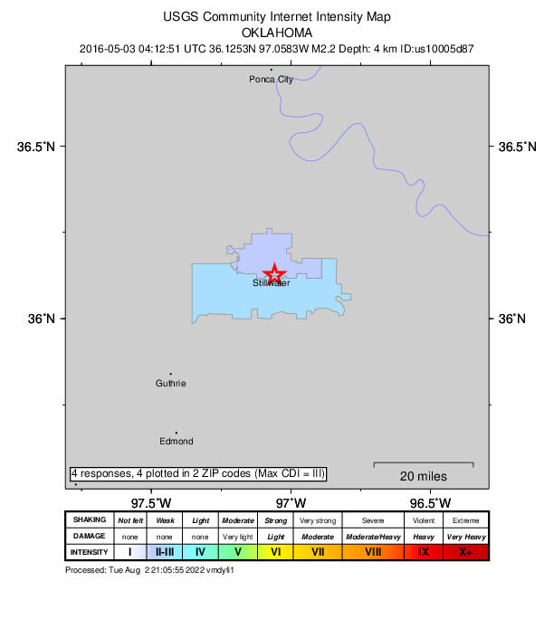 Did You Feel It? map: shaking reported by the public