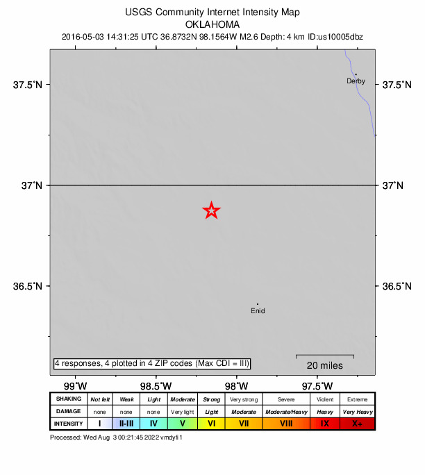Did You Feel It? map: shaking reported by the public