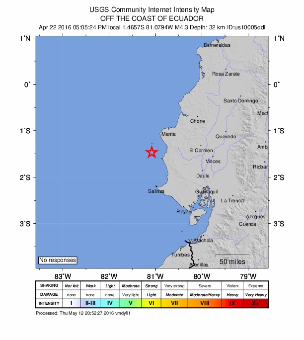 Did You Feel It? map: shaking reported by the public