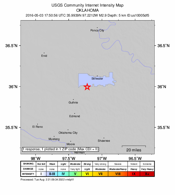 Did You Feel It? map: shaking reported by the public