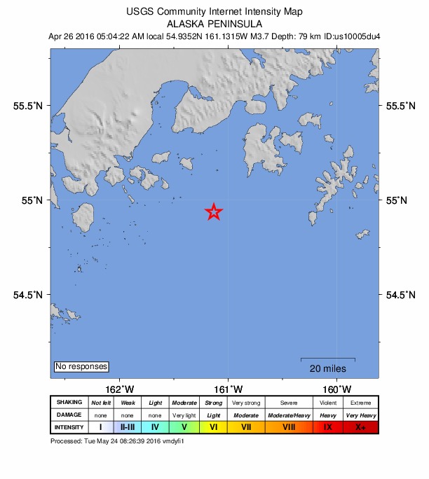 Did You Feel It? map: shaking reported by the public