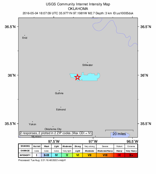 Did You Feel It? map: shaking reported by the public
