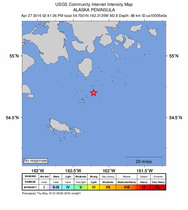 Did You Feel It? map: shaking reported by the public