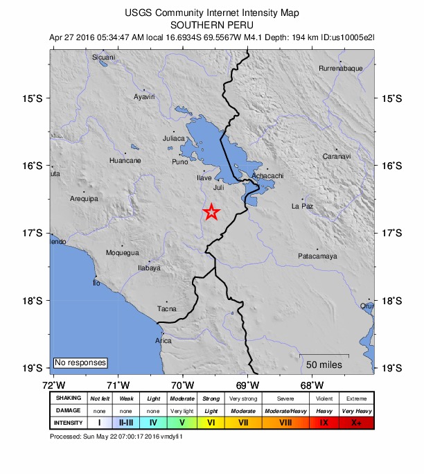 Did You Feel It? map: shaking reported by the public