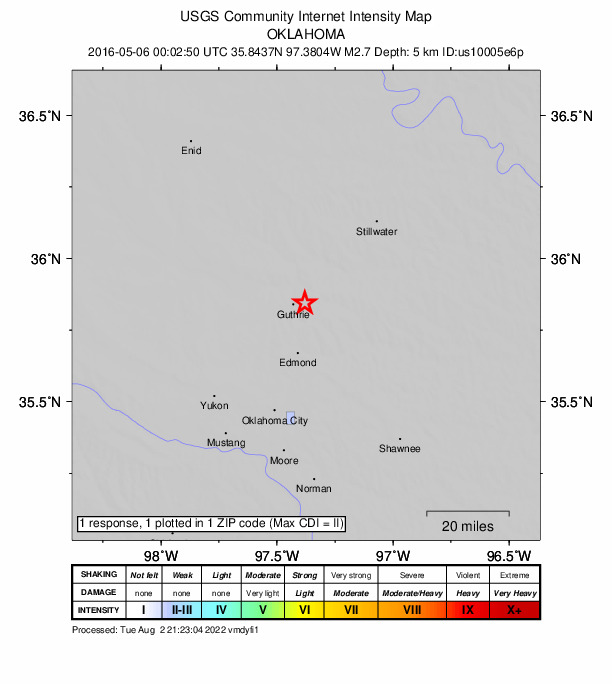 Did You Feel It? map: shaking reported by the public