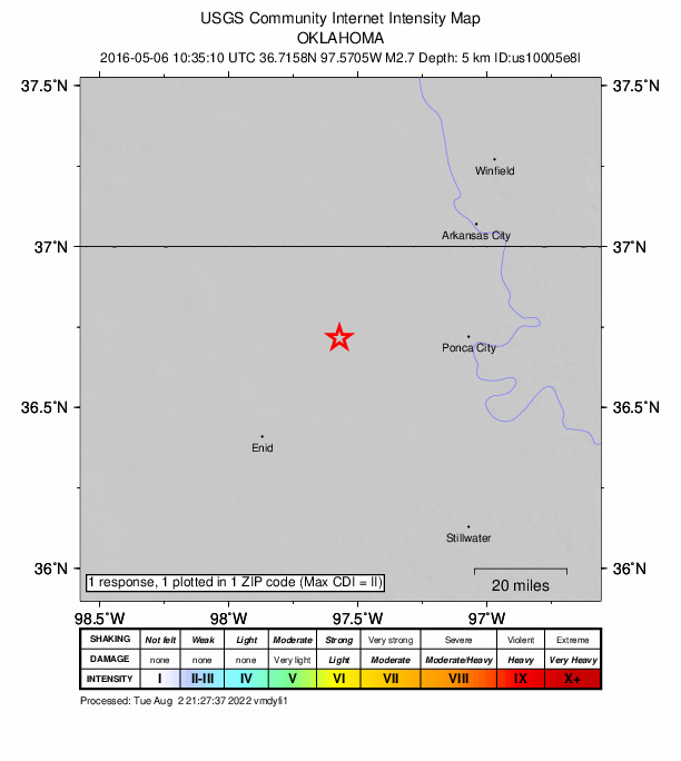 Did You Feel It? map: shaking reported by the public