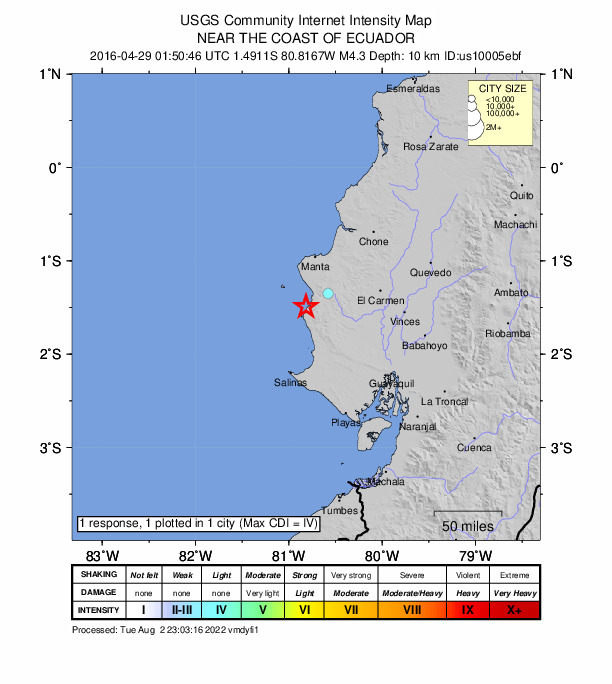 Did You Feel It? map: shaking reported by the public