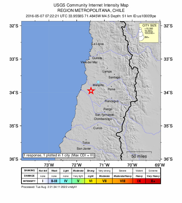 Did You Feel It? map: shaking reported by the public