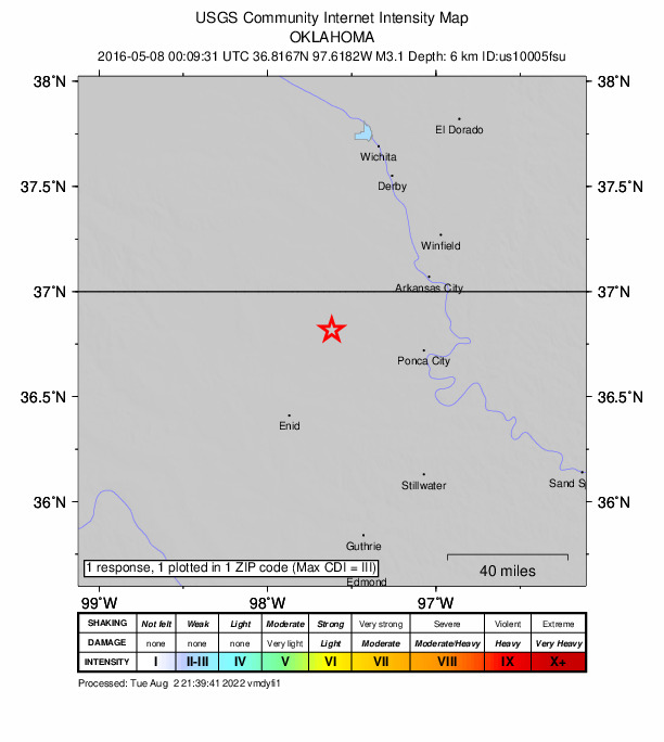 Did You Feel It? map: shaking reported by the public