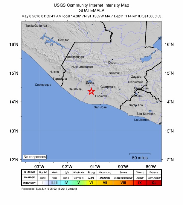 Did You Feel It? map: shaking reported by the public
