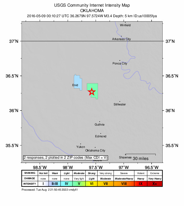Did You Feel It? map: shaking reported by the public