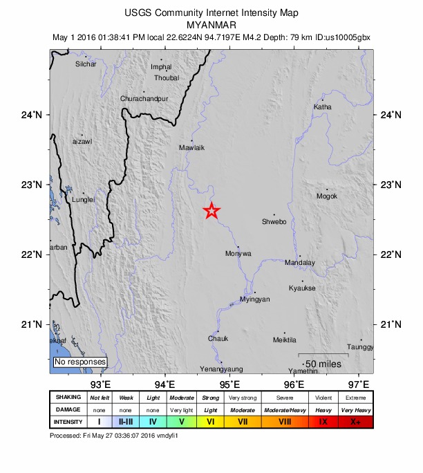 Did You Feel It? map: shaking reported by the public