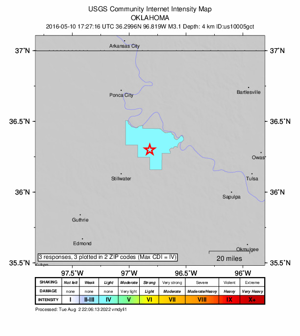Did You Feel It? map: shaking reported by the public