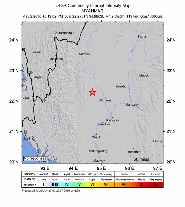 Did You Feel It? map: shaking reported by the public