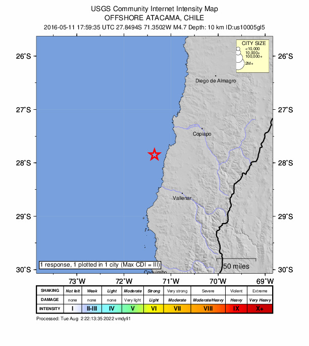 Did You Feel It? map: shaking reported by the public