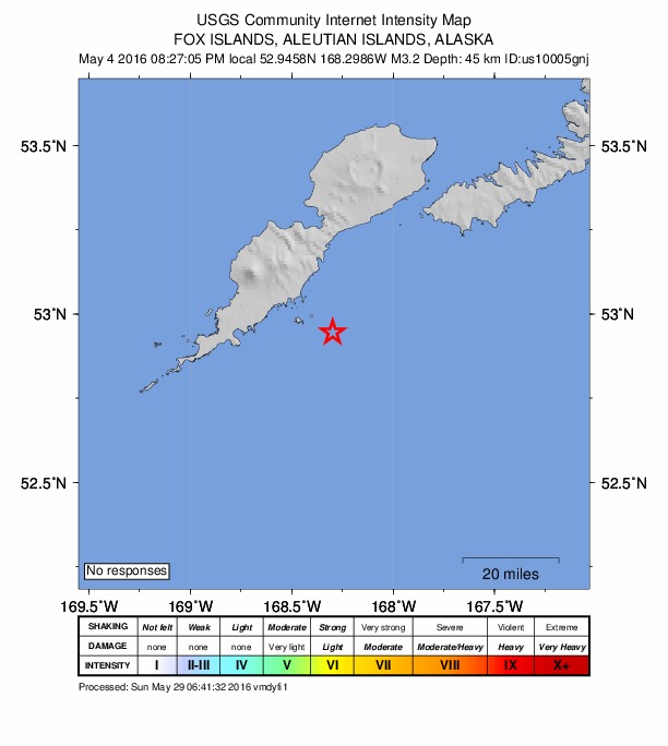 Did You Feel It? map: shaking reported by the public